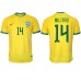 Tanie Strój piłkarski Brazylia Eder Militao #14 Koszulka Podstawowej MŚ 2022 Krótkie Rękawy